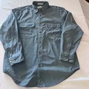 Orvis Men’s Medium Button Up Shirt Long Sleeve Blue Casual Outdoor Workwear
